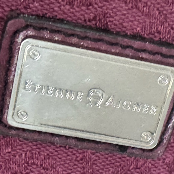 Like new. Used once Etienne Aigner purse bag burgundy wine color open to offers - Picture 9 of 15